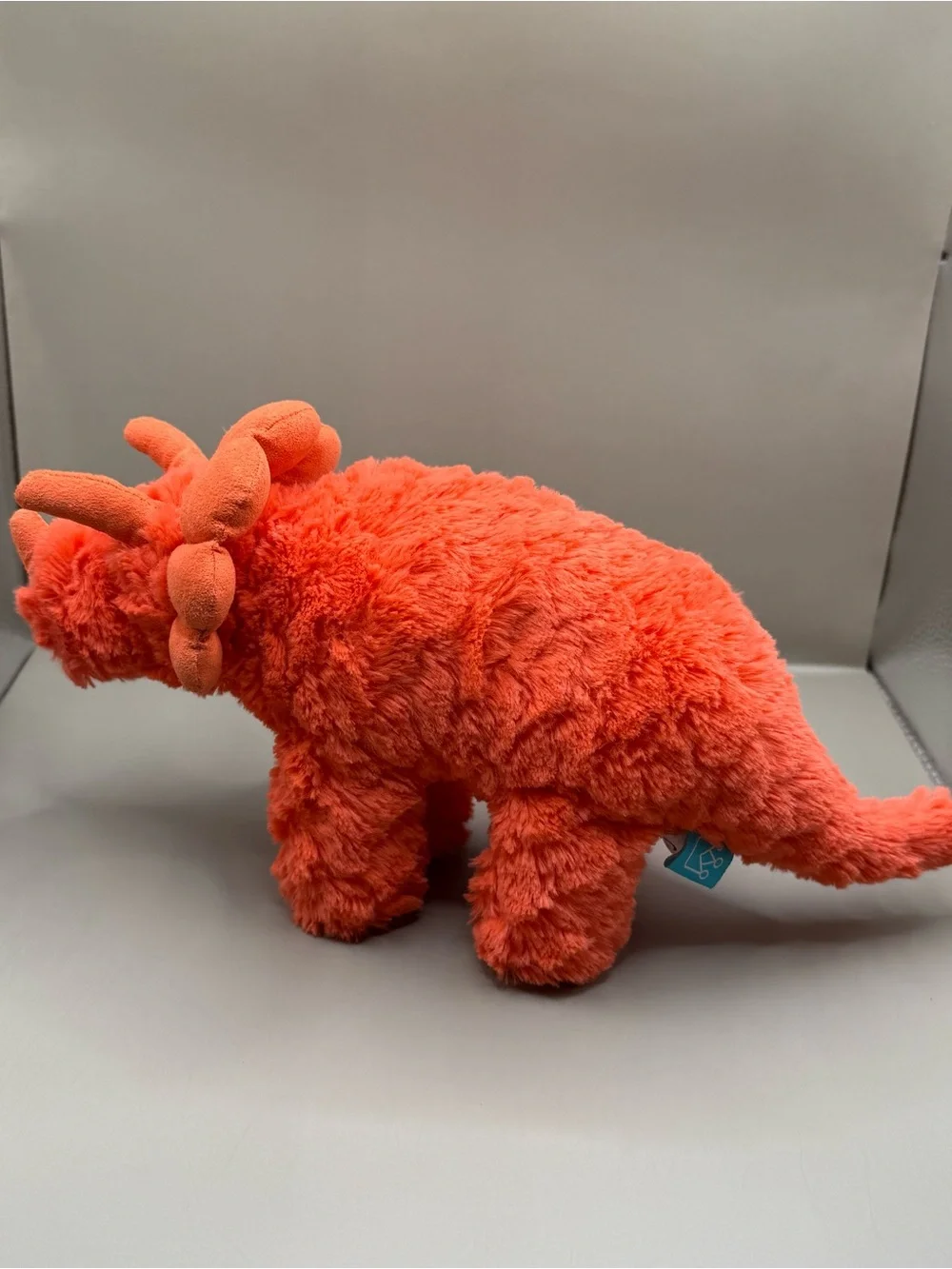 Manhattan Toy Company Red Orange Rory Triceratops Plush Stuffed Animal Lovey
